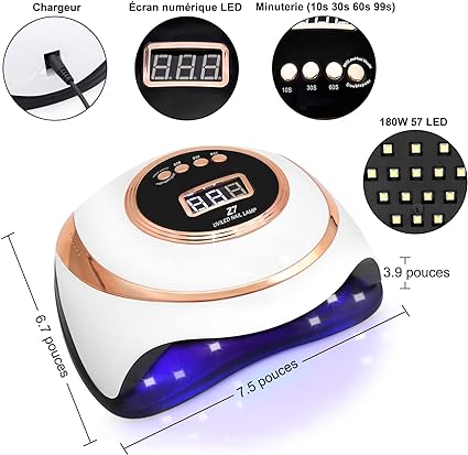 Lampe UV LED Séchage Ongles Professionnelle - Manucure Gel Semi-Permanent