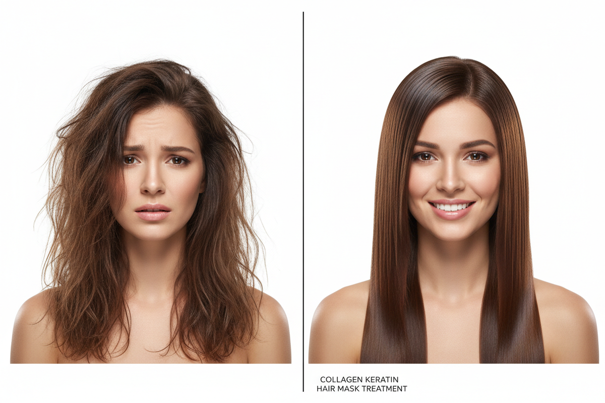 Avant/Après - Transformation capillaire Swiss Glow